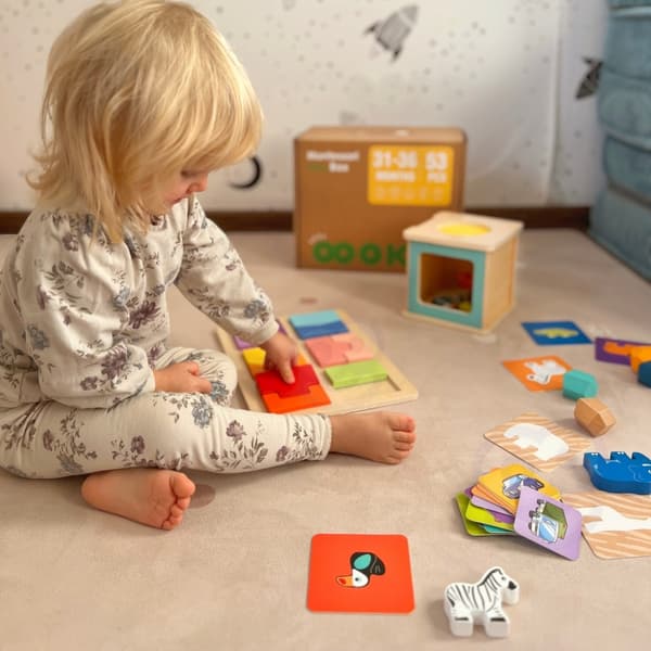 TOOKY TOY Box XXL Montessori-låda Pedagogisk 7-i-1 Sensorisk 31–36 månader