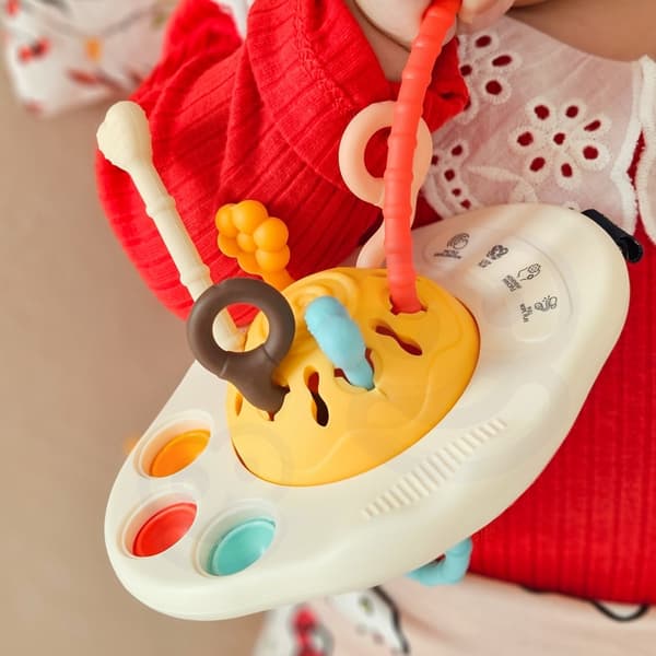 woopie baby sensorisk legetøj montessori, bidering, rangle multifunktionel UFO