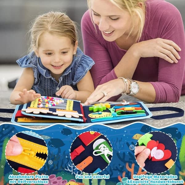 Busy Board Montessori Toy - Aktivitets- och utvecklingsleksaker för barn ,Montessorispel Lär dig finmotorik, Alzheimers produkter