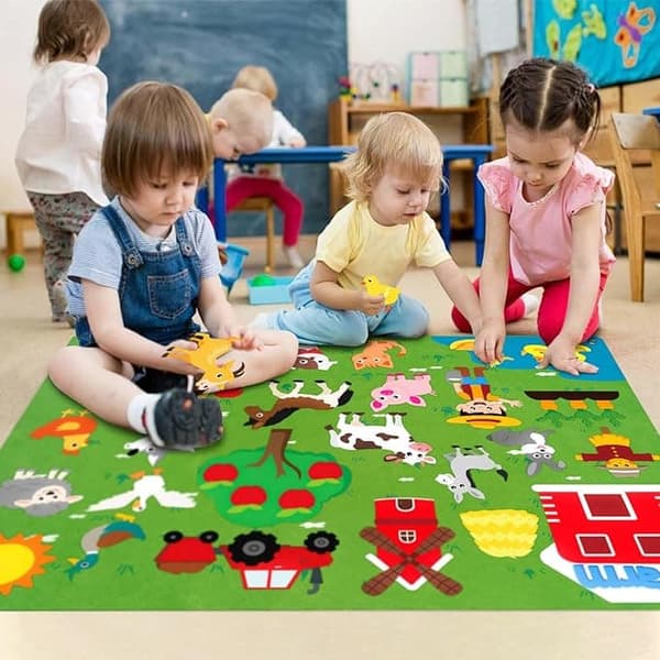 Pedagogiska leksaker, Filtduksleksak – Bondgårdsberättarspel | Interaktiv Lärandeset | Vägg