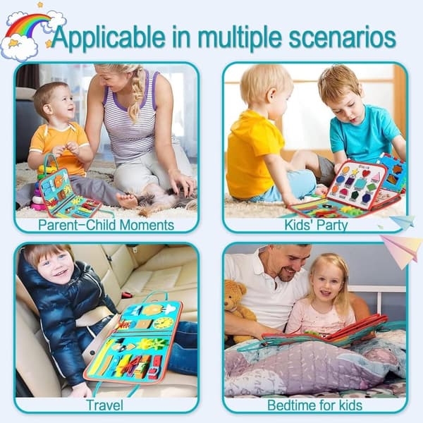 Montessori Busy Board til børn 1-4 år, aktivitets- og udviklingslegetøj til børn
