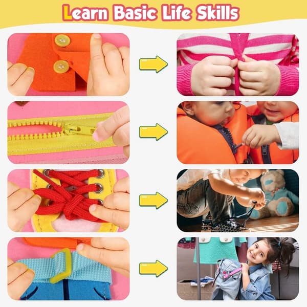 Montessori Busy Board för Barn 1-4 År , Aktivitets- och utvecklingsleksaker för barn