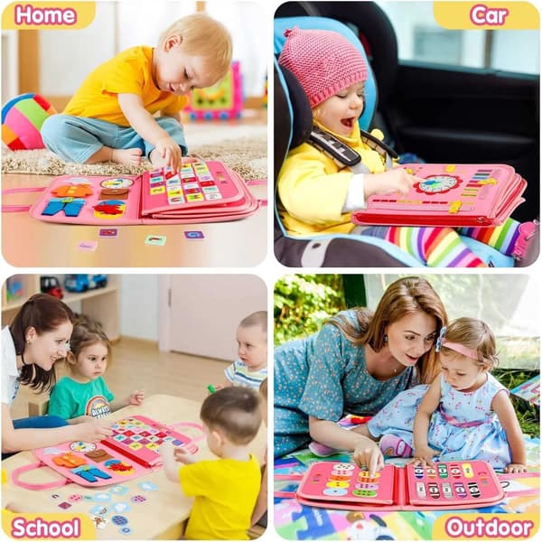 Montessori Busy Board för Barn 1-4 År , Aktivitets- och utvecklingsleksaker för barn