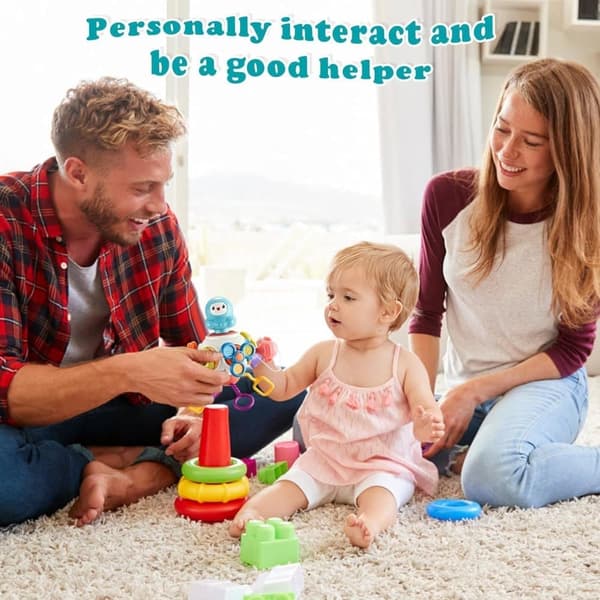 OBOSOE Montessori 8-i-1 Busy Sensory Activity Cube, finmotorik legetøj til børn 1-3 år
