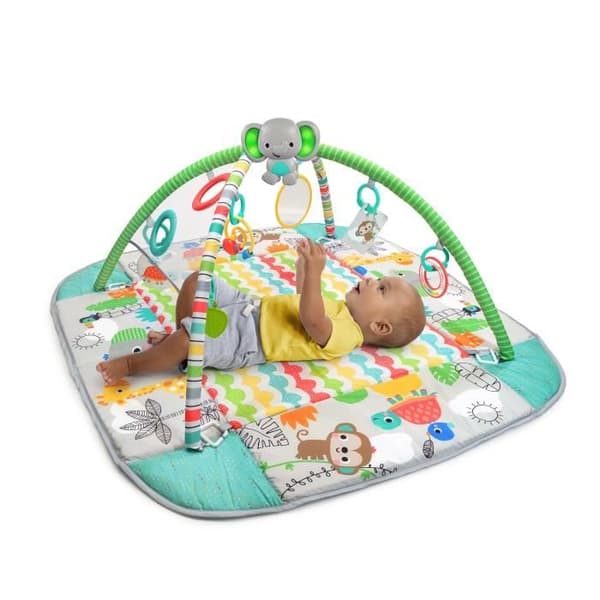 BRIGHT STARTS Tropical World Maxi -leikkimatto, 5 leikkitilaa - 40 palloa - 7 irrotettavaa lelua