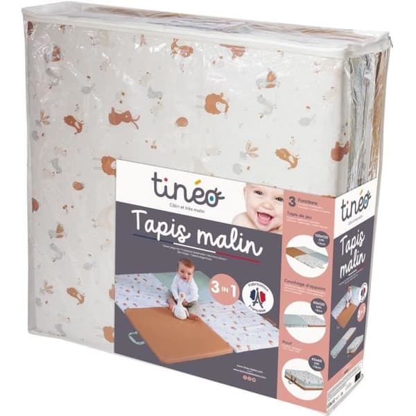 Malin TINEO LITTLE FARMER 3-in-1 -leikkimatto - Monitoiminen kehittyvä matto - 120x120 cm