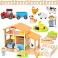 Miniatyrbillede 1 af 11: IGA bondegård i træ – Bondehus med have og traktor, 21 stk