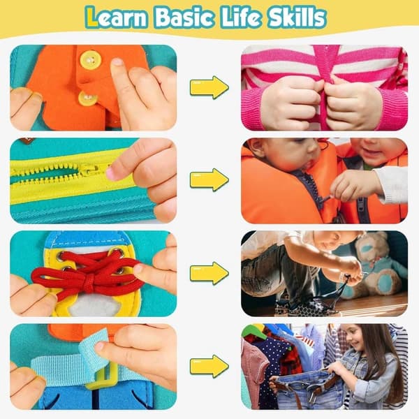 Lollanda Busy Board Montessori-lelu - Aktiviteetti- ja kehityslelut lapsille - Sininen,P4- Montessori-pelit Opi