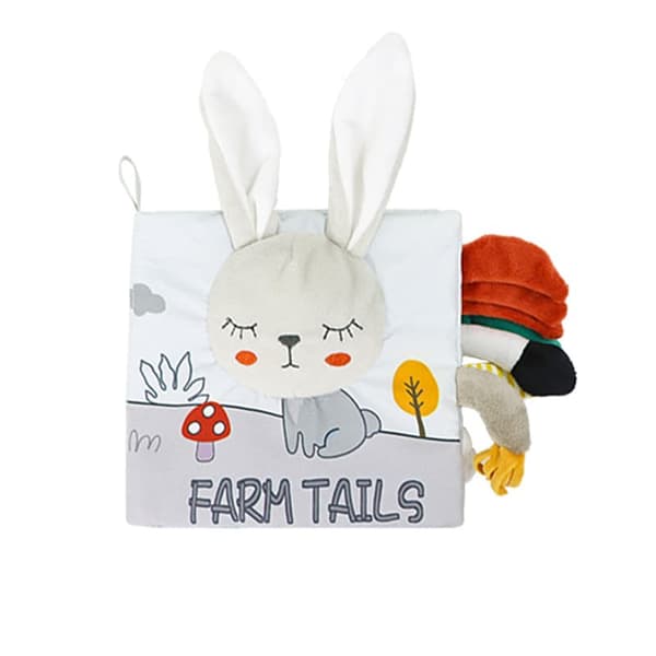 Lollanda Sensorisk Djurtailsbok i Tyg, Sensoriska leksaker, Aktivitets- och utvecklingsleksaker för barn - Pekbok för 0-3 År SZ 1