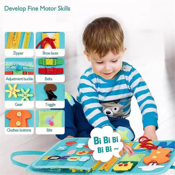OBOSOE Aktivitetsbräda Montessori-leksak, Motorik- & Sinnesstimulerande Leksak, Perfekt Lyssnabok-present till Barn (1–5 år)
