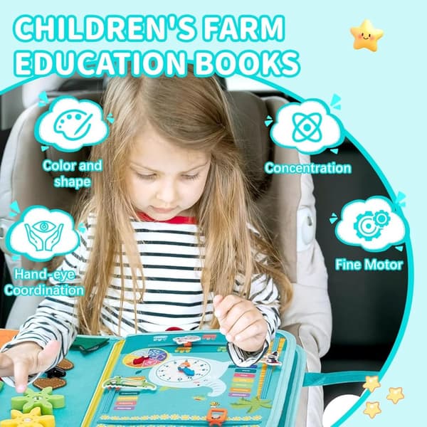 OBOSOE Aktivitetsbräda Montessori-leksak, Motorik- & Sinnesstimulerande Leksak, Perfekt Lyssnabok-present till Barn (1–5 år)