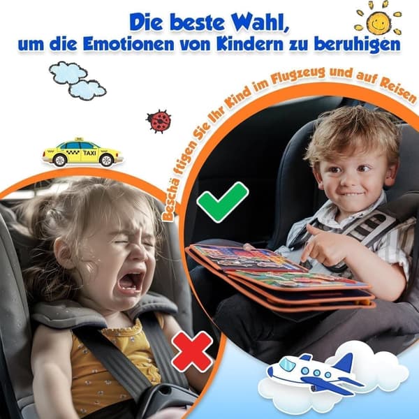 OBOSOE Busy Board Montessori Toy - Interaktivt aktivitets- og motoriktavle til småbørn, sensorisk pædagogisk legetøj (1-4 år)
