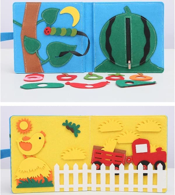 OBOSOE Sensory Activity Pad – 3D pædagogisk legebog og udviklende legetøjsgave til førskolebørn 1-5 år