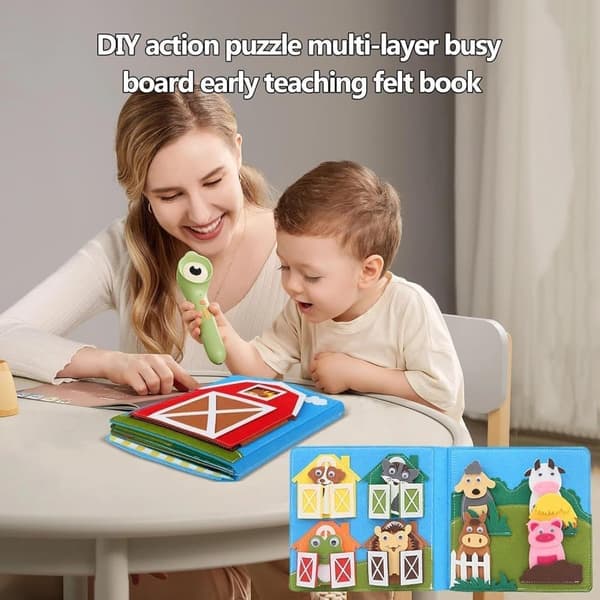 OBOSOE Sensory Activity Pad – 3D pædagogisk legebog og udviklende legetøjsgave til førskolebørn 1-5 år