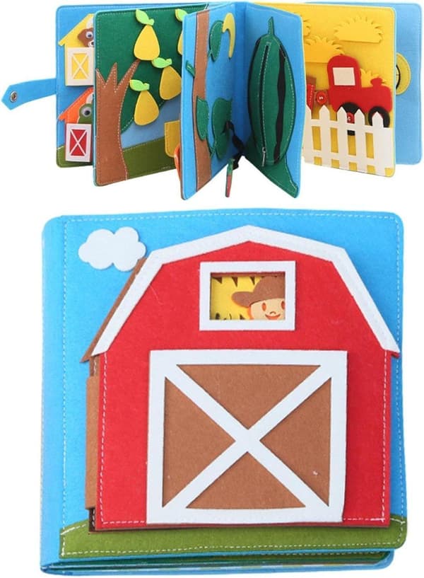 OBOSOE Sensory Activity Pad – 3D pædagogisk legebog og udviklende legetøjsgave til førskolebørn 1-5 år