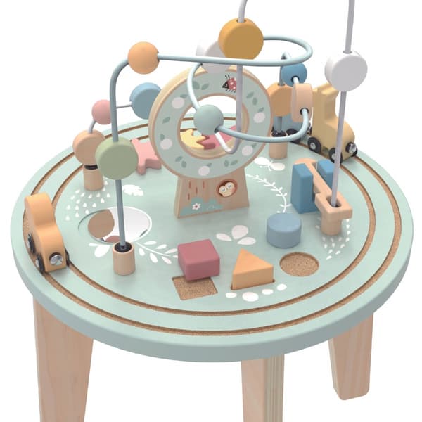 TOOKY TOY Montessori-tyylinen puinen aktiviteettipöytä palloradalla