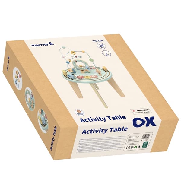TOOKY TOY Montessori-tyylinen puinen aktiviteettipöytä palloradalla