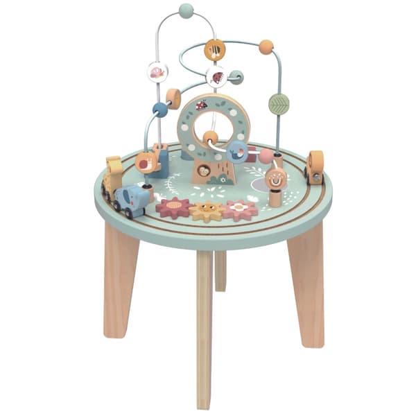 TOOKY TOY Montessori-tyylinen puinen aktiviteettipöytä palloradalla