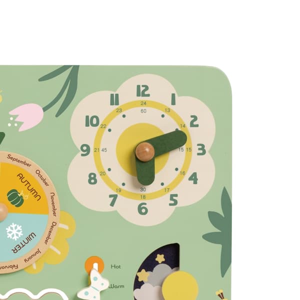 CLASSIC WORLD Trämanipulationsbräda "Min Första Kalender" – Barnklocka