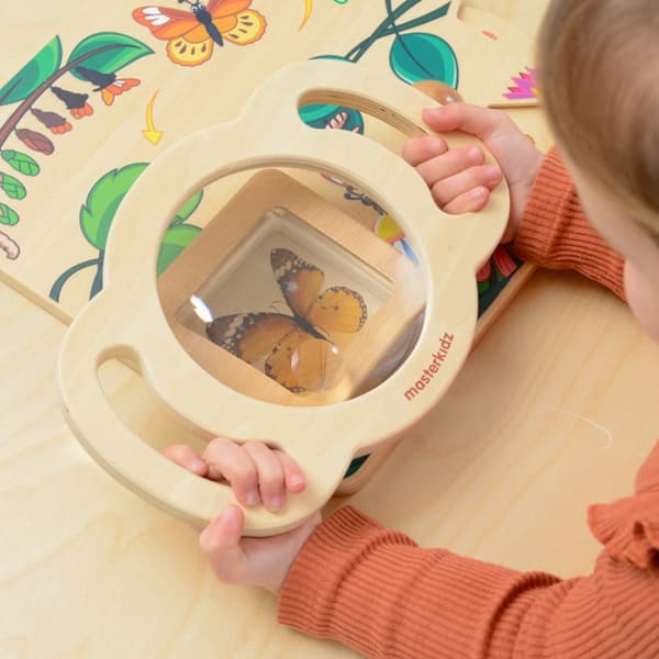MASTERKIDZ Stor Förstoringsglas i Trä för Upptäcktslek
