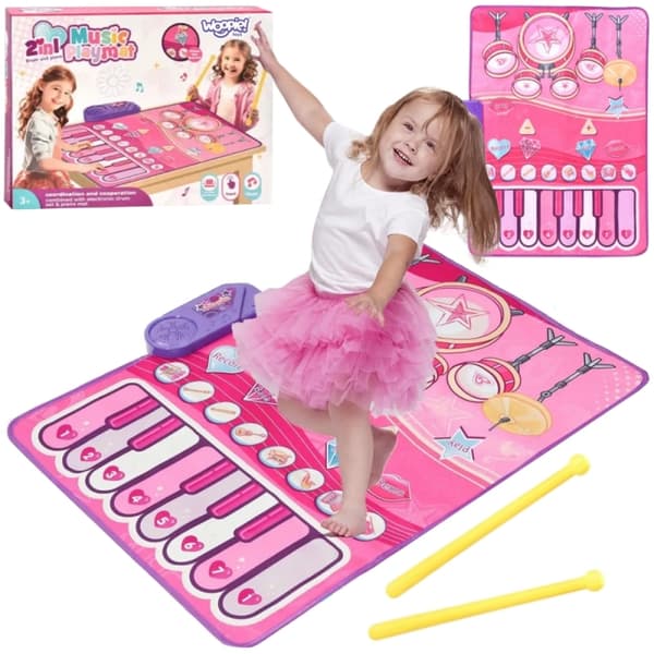 WOOPIE Stor Musikalisk Mat 2-i-1 Interaktiv Trumma & Piano