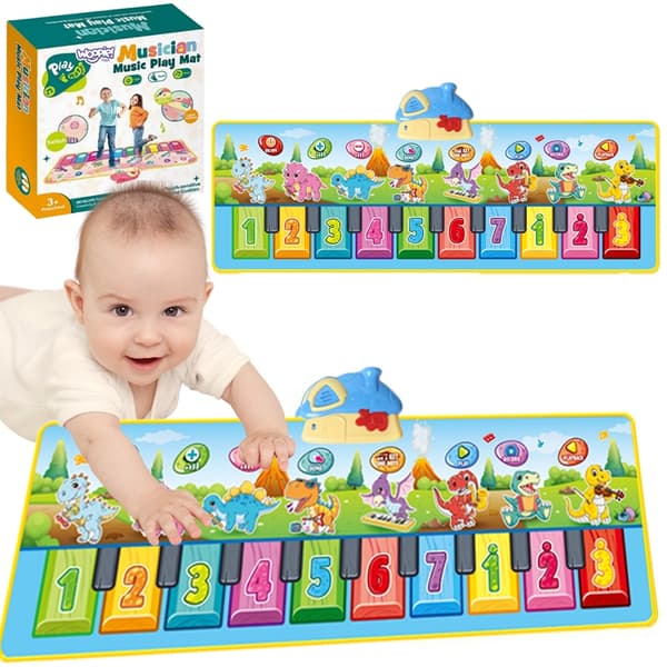 WOOPIE XXL Musical Dinosaur Tæppe 2-i-1 – 110 cm