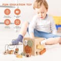 Pikkukuva 3 / 6: Bomclap Montessori -lelu, 6-in-1 luova moottorikuutio, toimintakuutio, puinen lelulahja lapsille (1-3-vuotiaat)