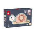 Miniatyrbild 6 av 6: Stapelbar sensorisk snigel Sweet Cocoon - 6 FSC trästaplingsdelar - 4 sensoriska block - tidigt lärande spel - från 12 månader