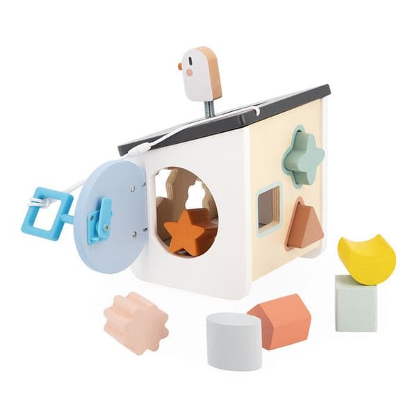 Maison des Shapes Bird Sweet Cocoon - Early Learning Game - Lär dig former och färger - FSC Träleksak - Från 18 månader