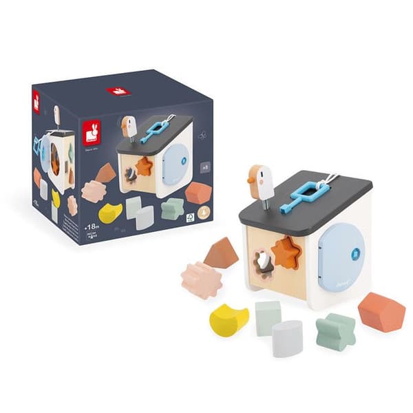 Maison des Shapes Bird Sweet Cocoon - Early Learning Game - Lär dig former och färger - FSC Träleksak - Från 18 månader