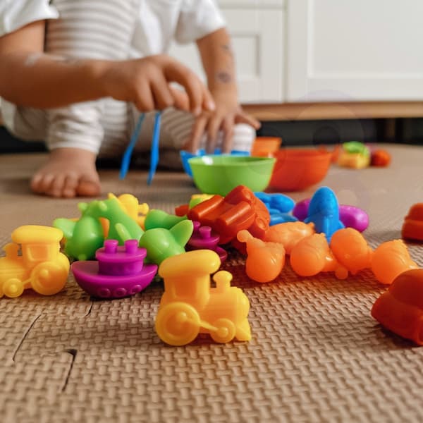 WOOPIE Montessori farvesorteringskøretøj – 44 stk