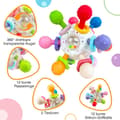 Miniatyrbild 2 av 6: Lollanda Baby Ball Toys i 3 månader, sensorer skramlar griffball baby leksaker gjorda av silikon