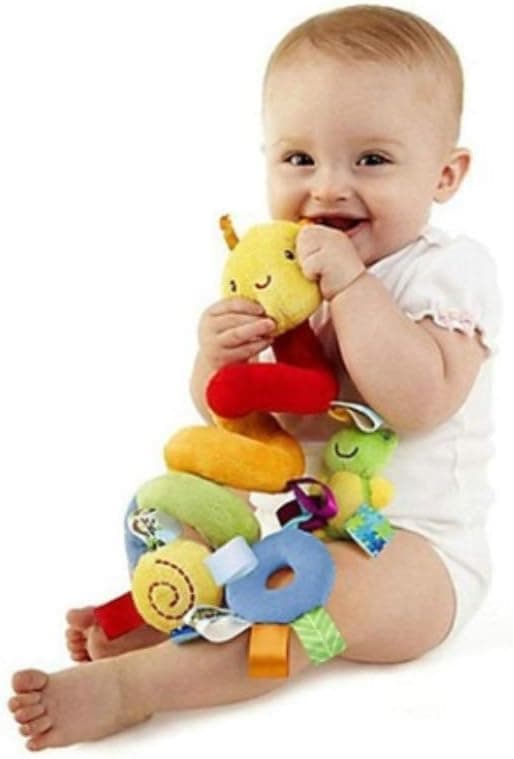 Lollanda Mjuka babyleksaker, hängande spiral barnvagn, pedagogisk sensorisk leksak, nyfödd baby skallra, sängklocka