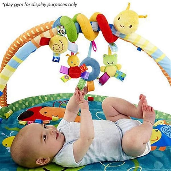 Lollanda Mjuka babyleksaker, hängande spiral barnvagn, pedagogisk sensorisk leksak, nyfödd baby skallra, sängklocka