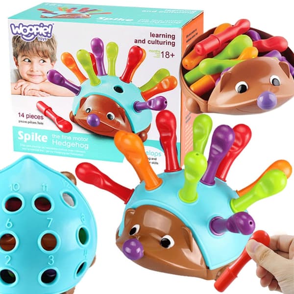 WOOPIE Igelkott Sorter – Montessori 4-i-1 Siffer- och Färgspel