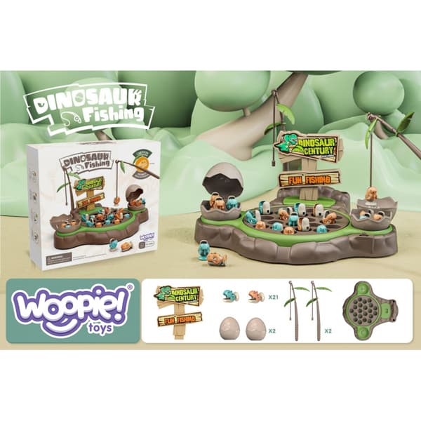 WOOPIE Dinosauriefiskelek med 2 Spön