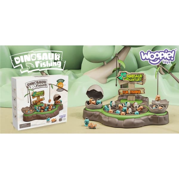 WOOPIE Dinosauriefiskelek med 2 Spön