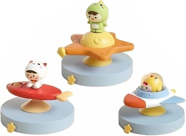 OBOSOE 3-Pak - Fidget Spinner med Sugekop til Børn - Spinning Toy