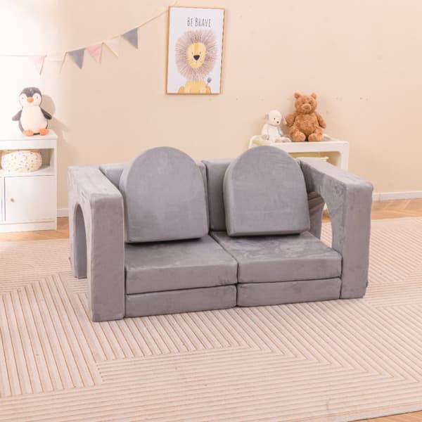 Barnsoffa leksoffa, 142.5x72.5x60.5 cm, Grå