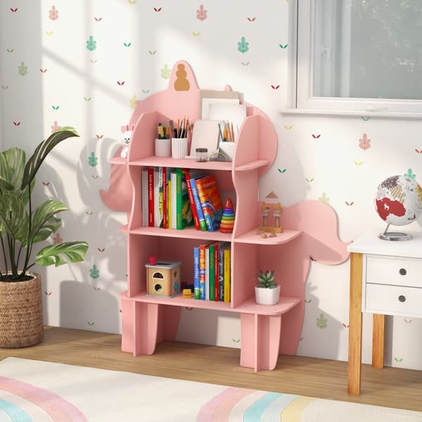 Barnbokhylla Leksaksförvaring, 36x9.5x53 tum, Grön/Gul/Rosa/Ljusgrön