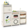 Pikkukuva 1 / 8: Leikkikalulaatikko ja kirjahylly, 46x15x38,5 tuumaa, beige harmaa