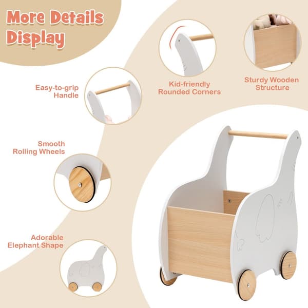 Barnens shoppingvagn, 12,5x19x22 tum, Vit