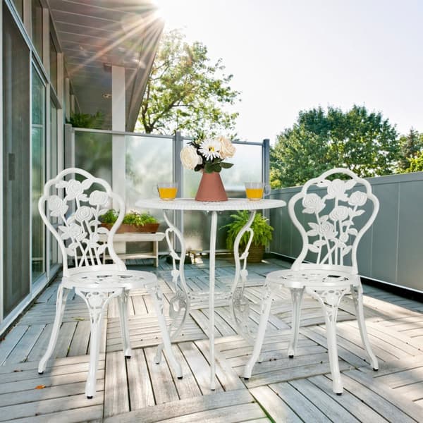 Terrasse Bistro Sæt, 60x66 cm, 41x51x81.5 cm, Hvid
