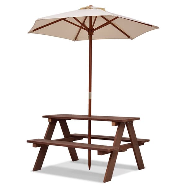Børne picnic bord bænk, 89x79x50 cm, valnød