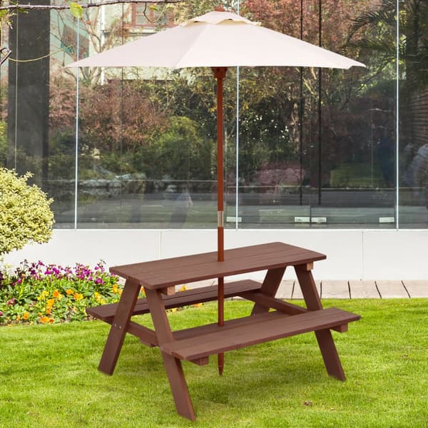 Børne picnic bord bænk, 89x79x50 cm, valnød