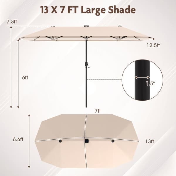 Uteparasoll, 13x7x7.3 ft, Beige
