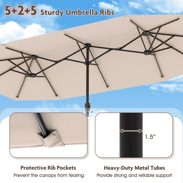 Uteparasoll, 13x7x7.3 ft, Beige