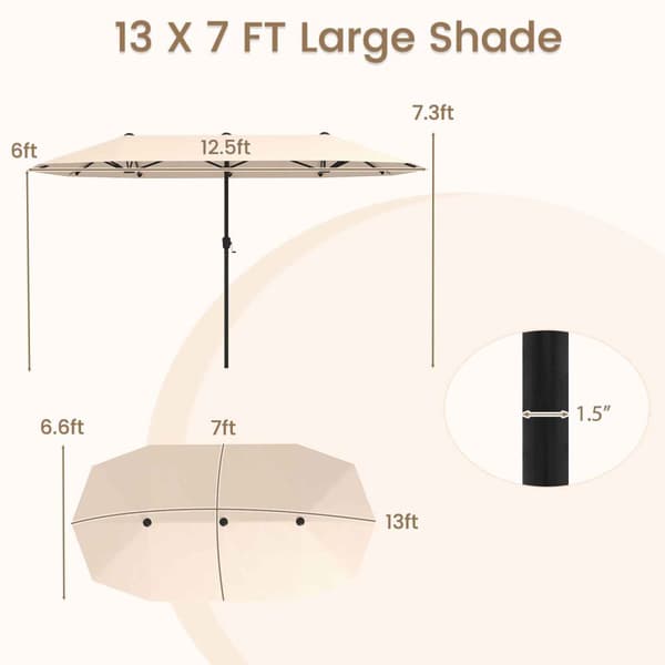 Uteparasoll, 13x7x7.3 ft, Beige