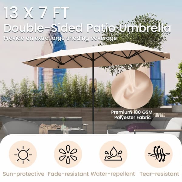 Uteparasoll, 13x7x7.3 ft, Beige