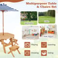 Miniatyrbillede 7 af 8: Børne picnic bord sæt, 80x80x54 cm, Grå/Naturlig
